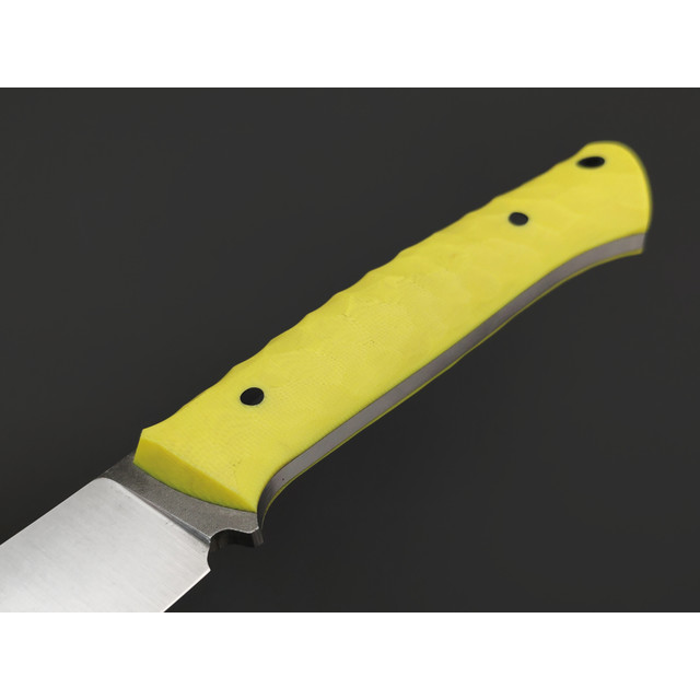 RazorTVI нож ДраккарЪ сталь 6Cr14 стоунвош, рукоять G10 light yellow