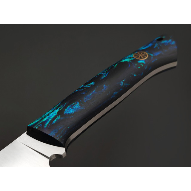 RazorTVI нож ДраккарЪ сталь CPM S90V satin, рукоять Micarta chaotic chameleon