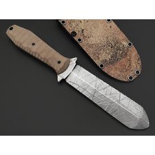 Волчий Век нож Lancette Custom сталь N690 WA травление Хаотик, рукоять G10 tan