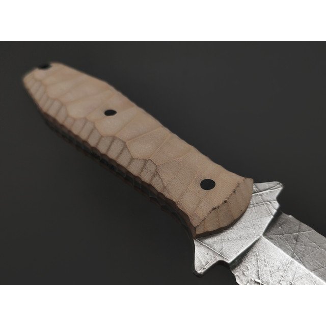 Волчий Век нож Lancette Custom сталь N690 WA травление Хаотик, рукоять G10 tan