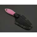 Волчий Век нож МасичЬка сталь 95Х18 WA стоунвош, рукоять G10 pink, латунь