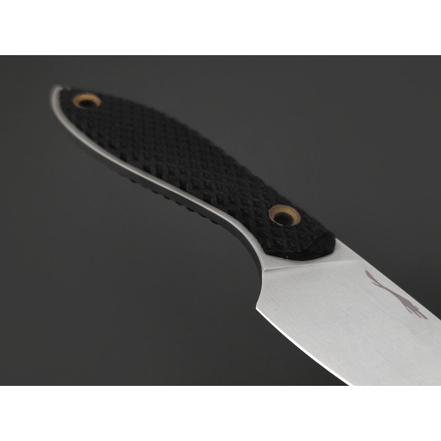 Волчий Век нож МасичЬка сталь 95Х18 WA стоунвош, рукоять G10 black, латунь