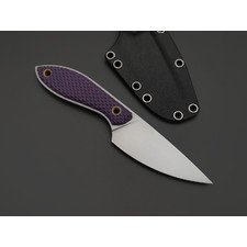 Волчий Век нож МасичЬка сталь 95Х18 WA стоунвош, рукоять G10 purple, латунь