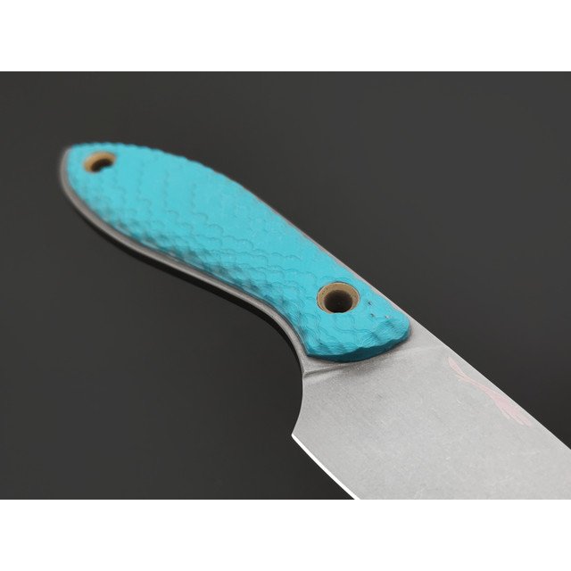 Волчий Век нож МасичЬка сталь 95Х18 WA стоунвош, рукоять G10 tiffany, латунь