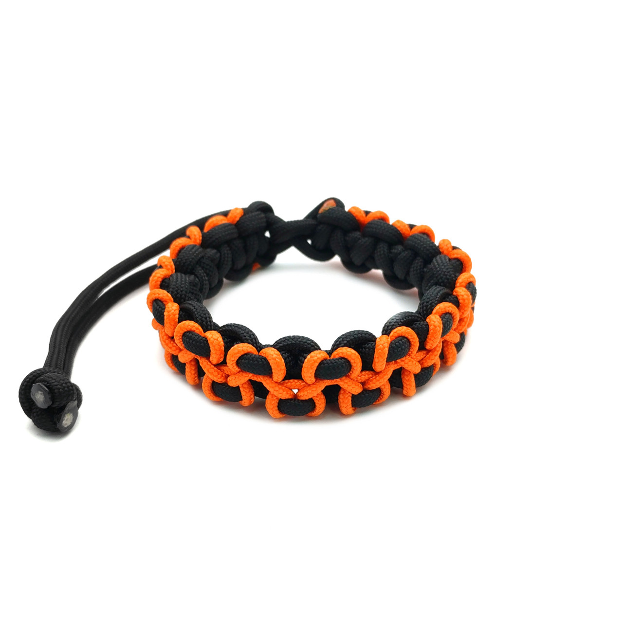 ОрЛина браслет из паракорда Mad Max - Black 550 & Neon Orange 275, универсальный размер
