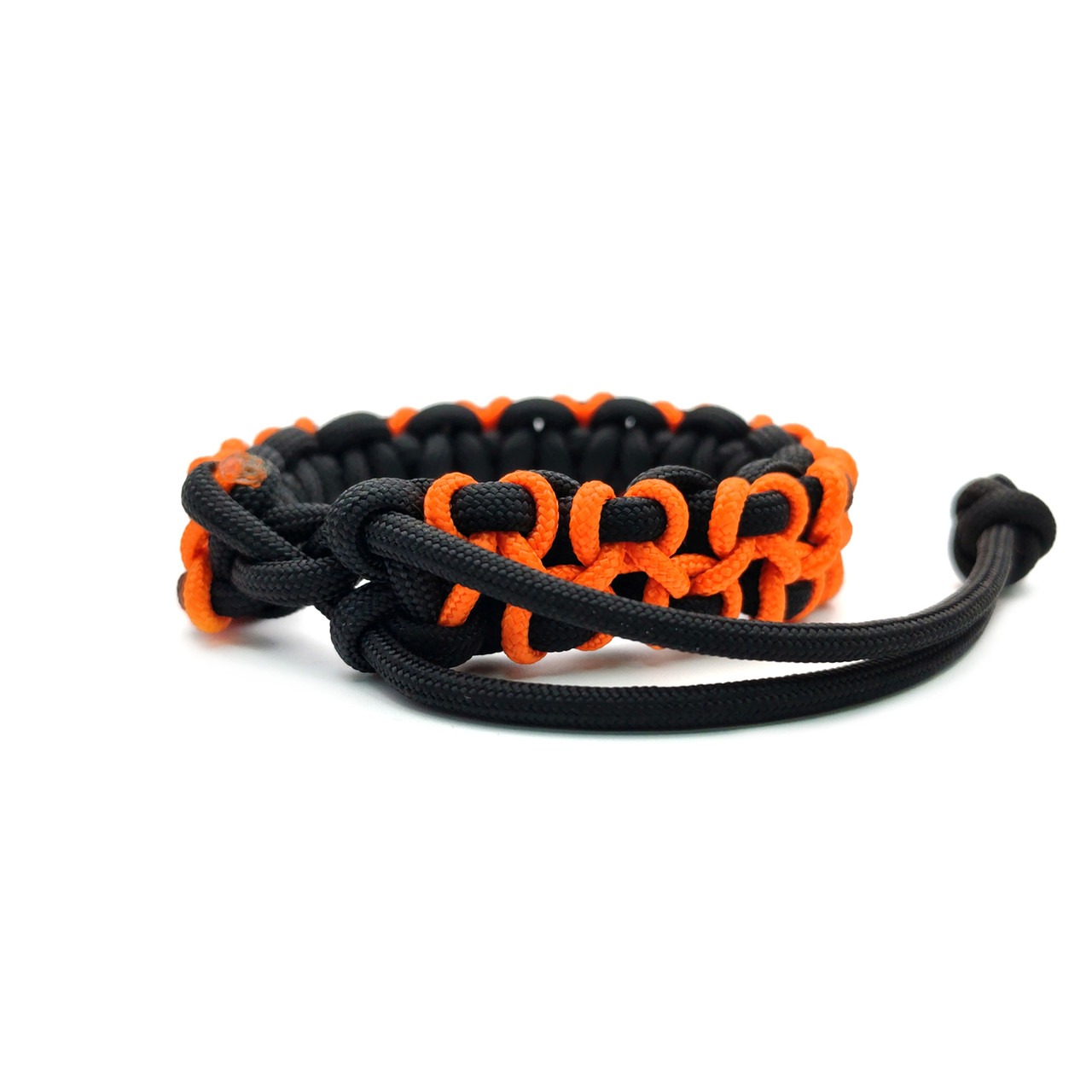 ОрЛина браслет из паракорда Mad Max - Black 550 & Neon Orange 275, универсальный размер