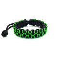 ОрЛина браслет из паракорда Mad Max - Black 550 & Neon Green Microcord, универсальный размер