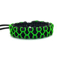ОрЛина браслет из паракорда Mad Max - Black 550 & Neon Green Microcord, универсальный размер