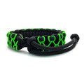 ОрЛина браслет из паракорда Mad Max - Black 550 & Neon Green Microcord, универсальный размер