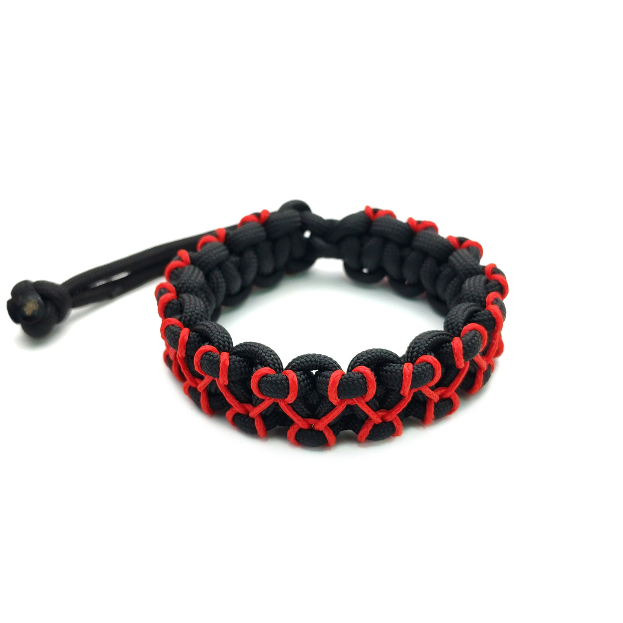 ОрЛина браслет из паракорда Mad Max - Black 550 & Red Microcord, универсальный размер