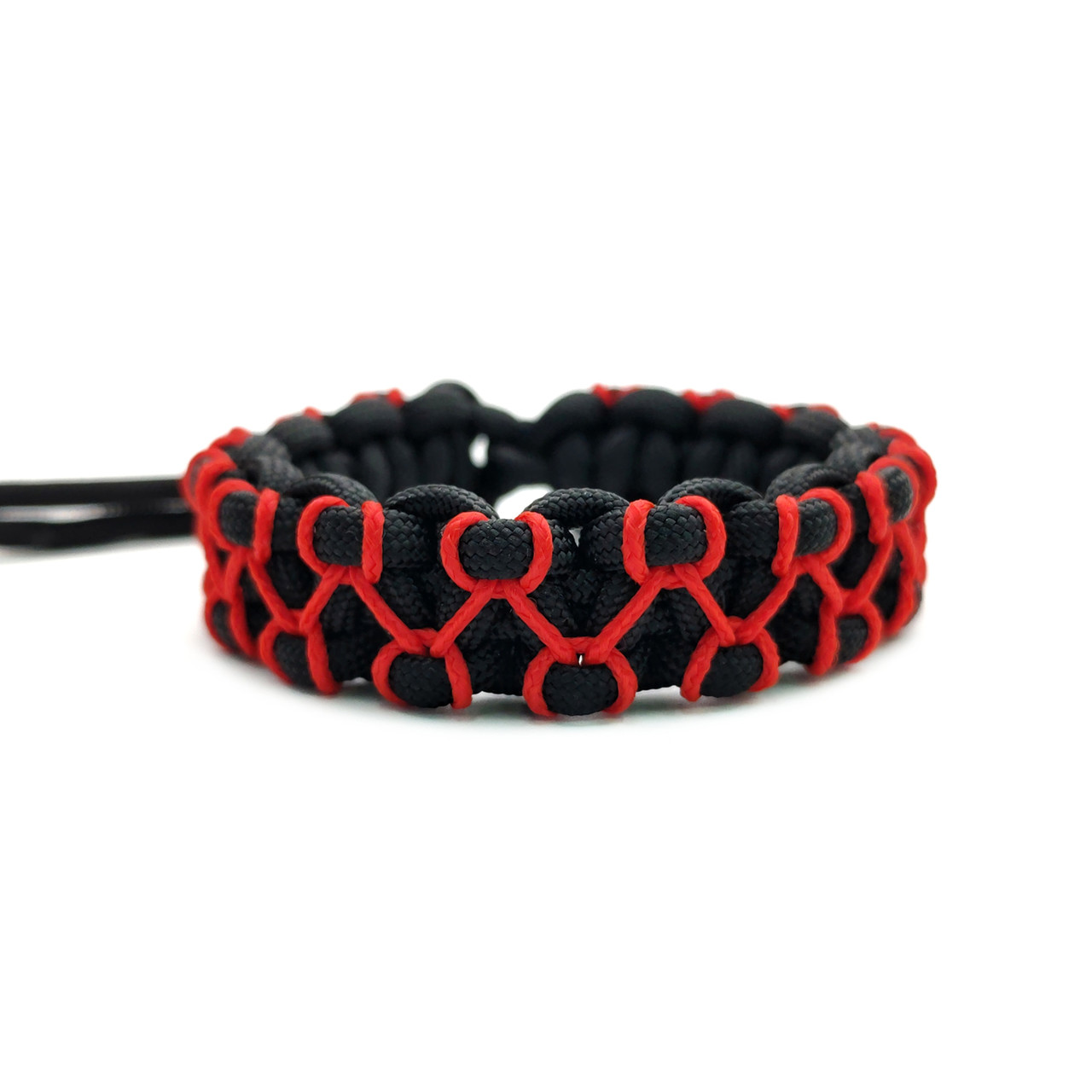 ОрЛина браслет из паракорда Mad Max - Black 550 & Red Microcord, универсальный размер