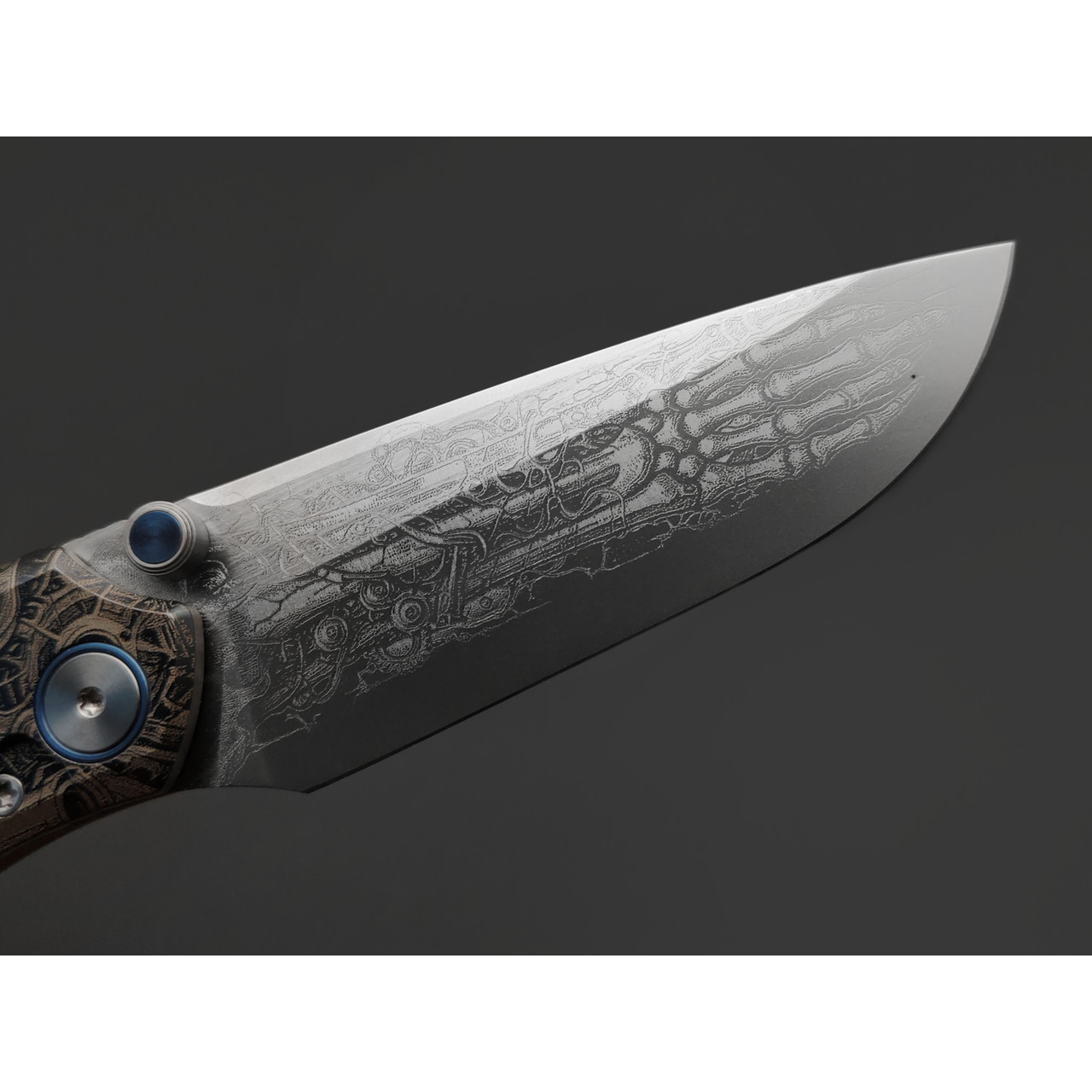 Ponomarev Forge складной нож Remette "Биомеханика" custom сталь M390, рукоять Титан, лазерная гравировка