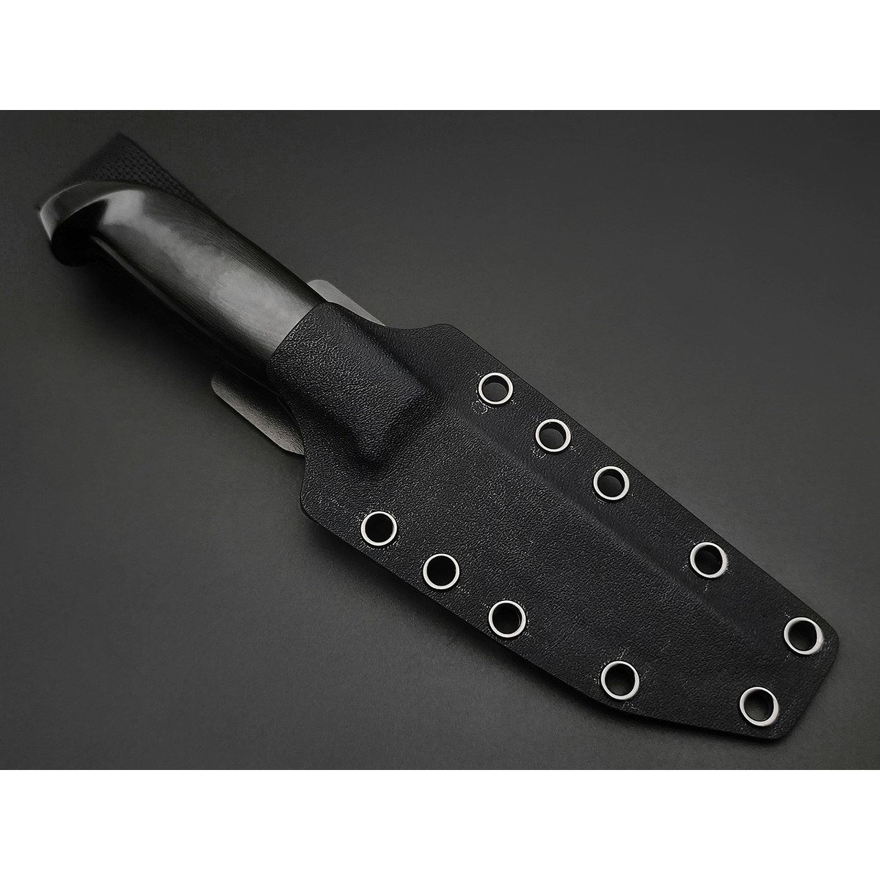 Zh Knives нож Septima 3 сталь JM390A сатин, рукоять Микарта тёмно-серая, G10 красный и чёрный