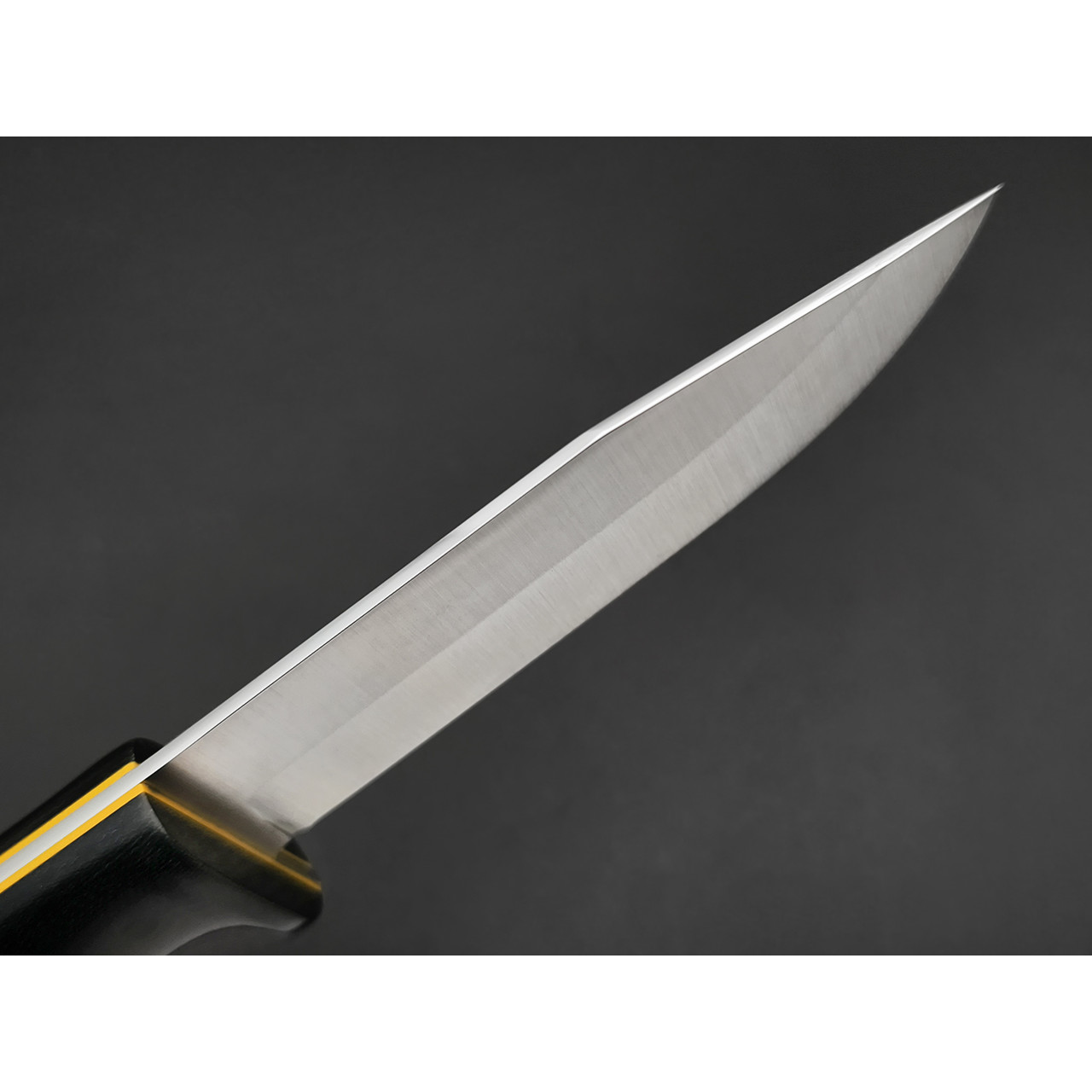 Zh Knives нож Туристический сталь N690 сатин, рукоять Микарта тёмно-серая, G10 жёлтый