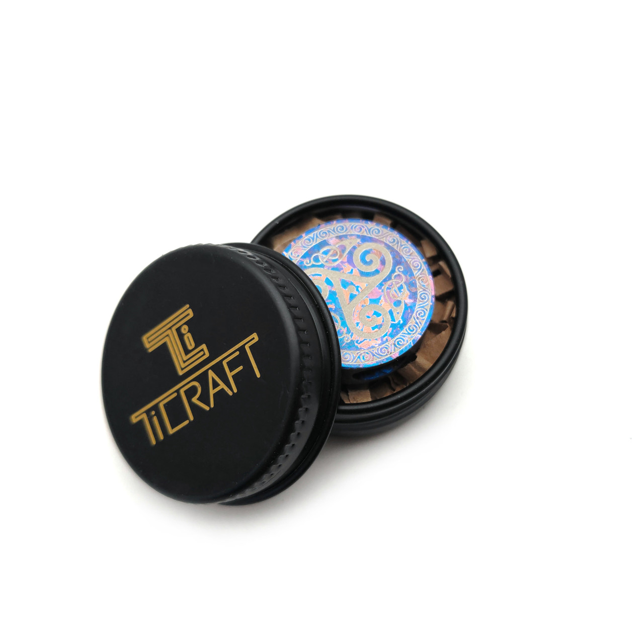 TiCRAFT темлячная бусина "Скандинавия" кристаллический титан синий с розовым, лазерная гравировка