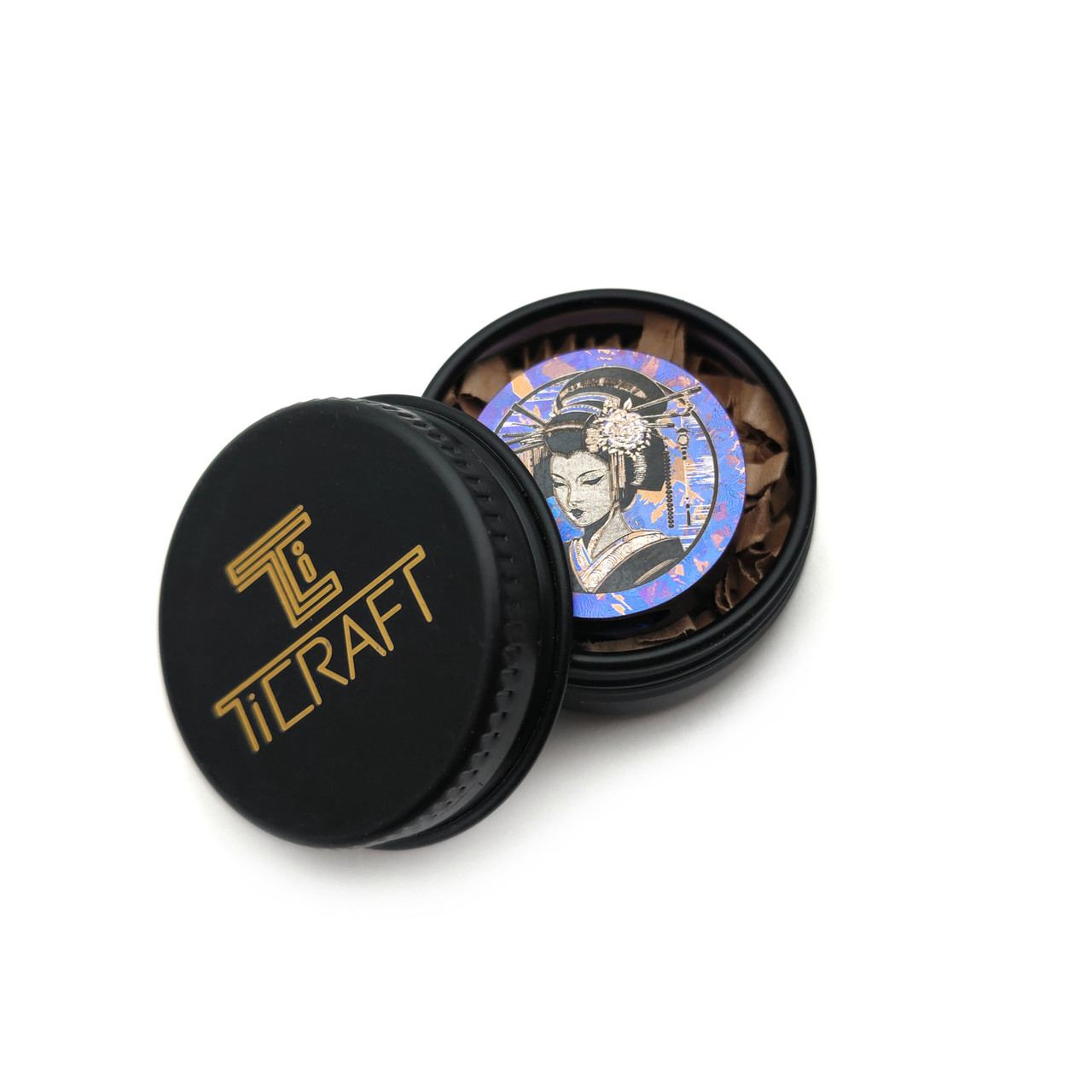 TiCRAFT темлячная бусина "Япония" кристаллический титан фиолетовый, лазерная гравировка