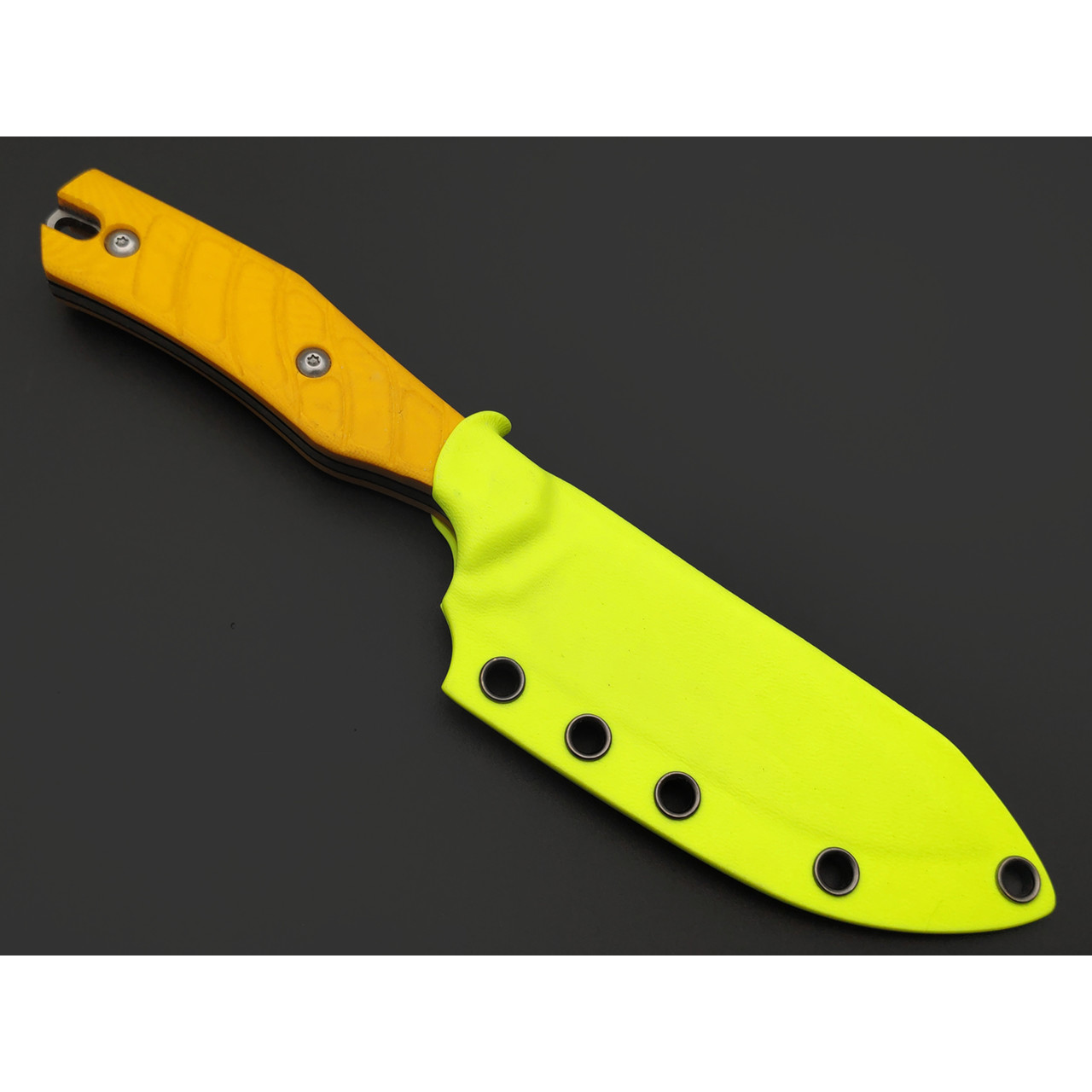 Knife Tech нож Махаон сталь K340 сатин, рукоять G10 жёлтый, kydex неоново-жёлтый