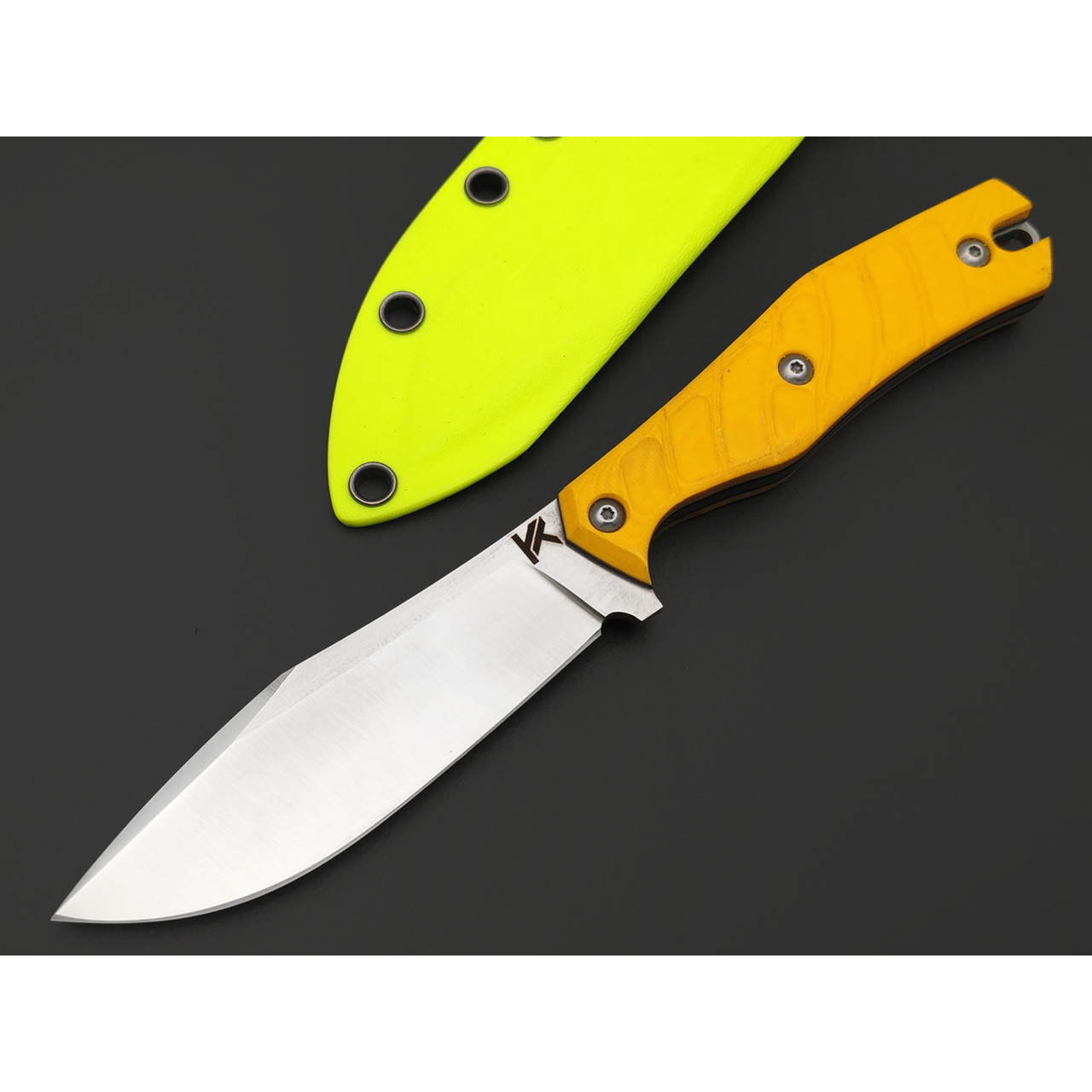 Knife Tech нож Махаон сталь K340 сатин, рукоять G10 жёлтый, kydex неоново-жёлтый