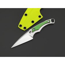 Knife Tech нож Гелион сталь K340 сатин, рукоять G10 зелёный с оранжевым, kydex неоново-жёлтый