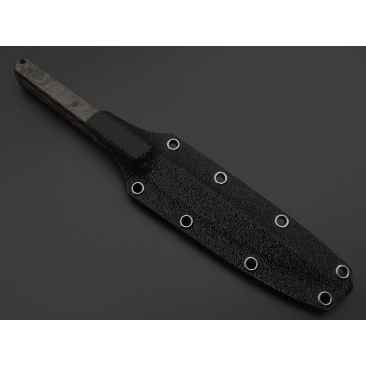 Neyris Knives нож Akus-B 8 мм сталь CPM 3V худ. травление, рукоять Карбон хаотик, G10 красный/