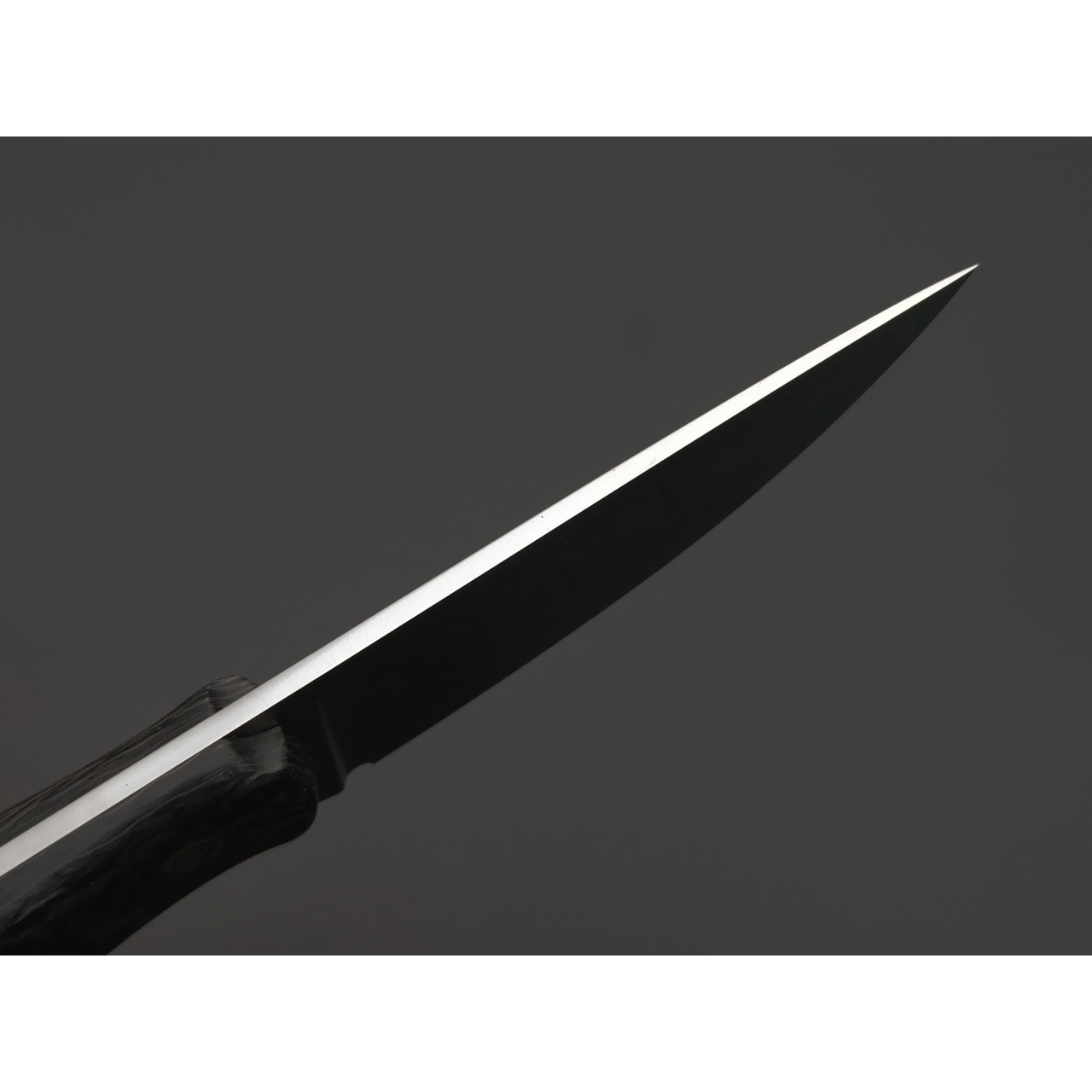 Град Горький нож Шейный сталь Elmax satin, рукоять Carbon fiber, пины