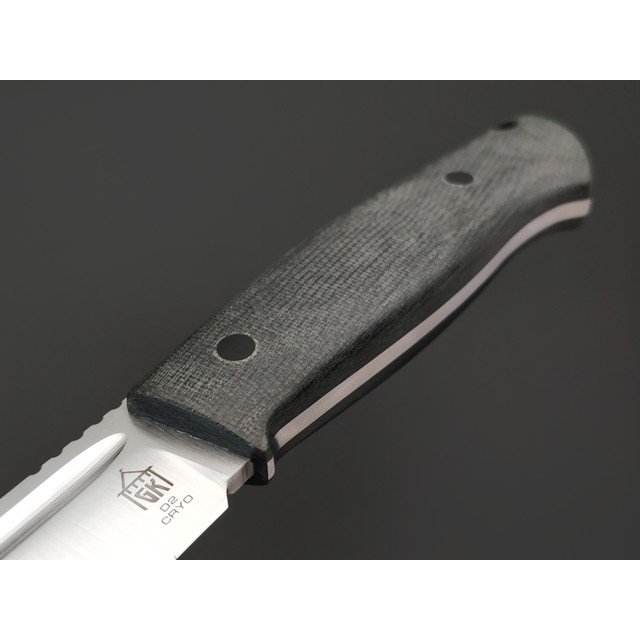 Град Горький нож Тигр сталь D2 satin, спуски конвекс, рукоять Micarta grey canvas