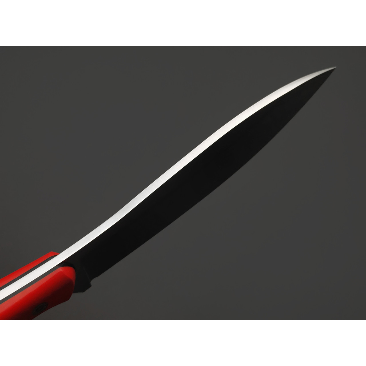 Град Горький нож Канадец сталь Elmax bead-blast, рукоять G10 red & black, пины