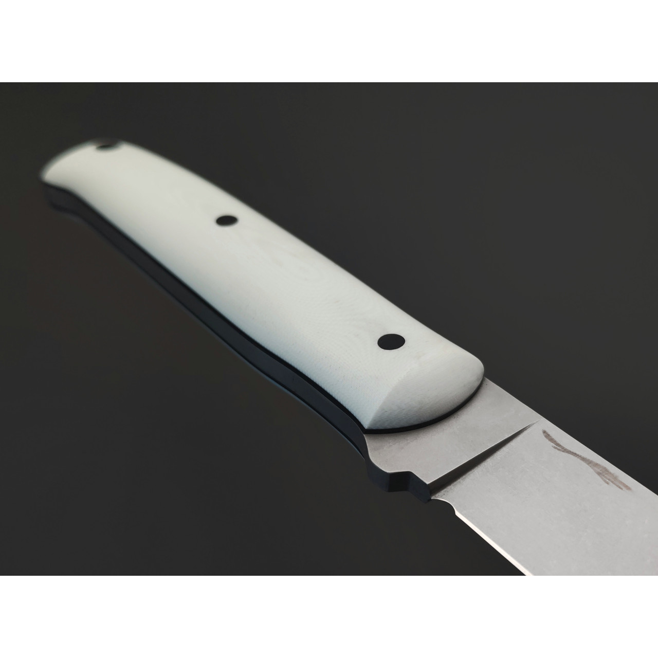 Волчий Век нож Wolfkniven сталь 95Х18 WA стоунвош, рукоять G10 белый с чёрным, пины карбон