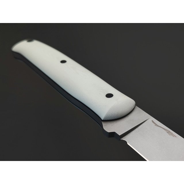 Волчий Век нож Wolfkniven сталь 95Х18 WA стоунвош, рукоять G10 белый с чёрным, пины карбон