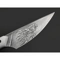 Волчий Век нож МасичЬка Custom "Злой Рыб" сталь 95Х18 WA худ. травление, рукоять G10 серый, пины карбон