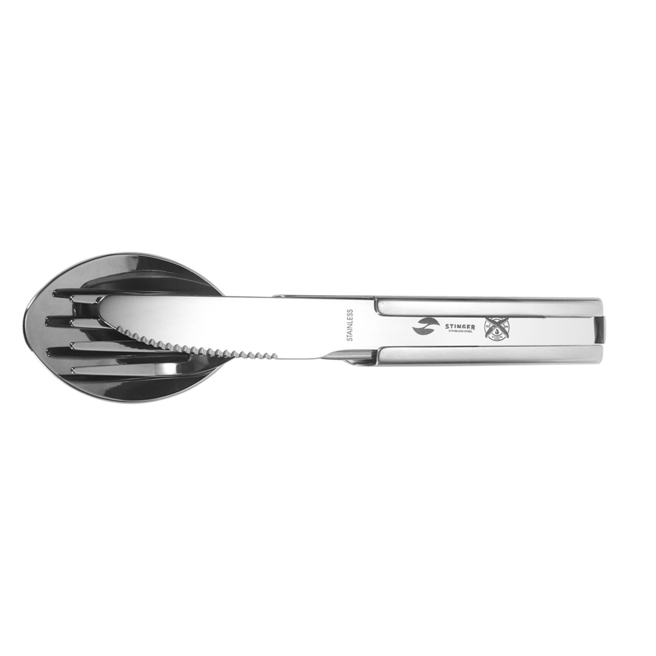 Stinger набор столовых приборов для кемпинга SET-K704F-SS сталь 420 (нож, ложка, вилка, открывалка)