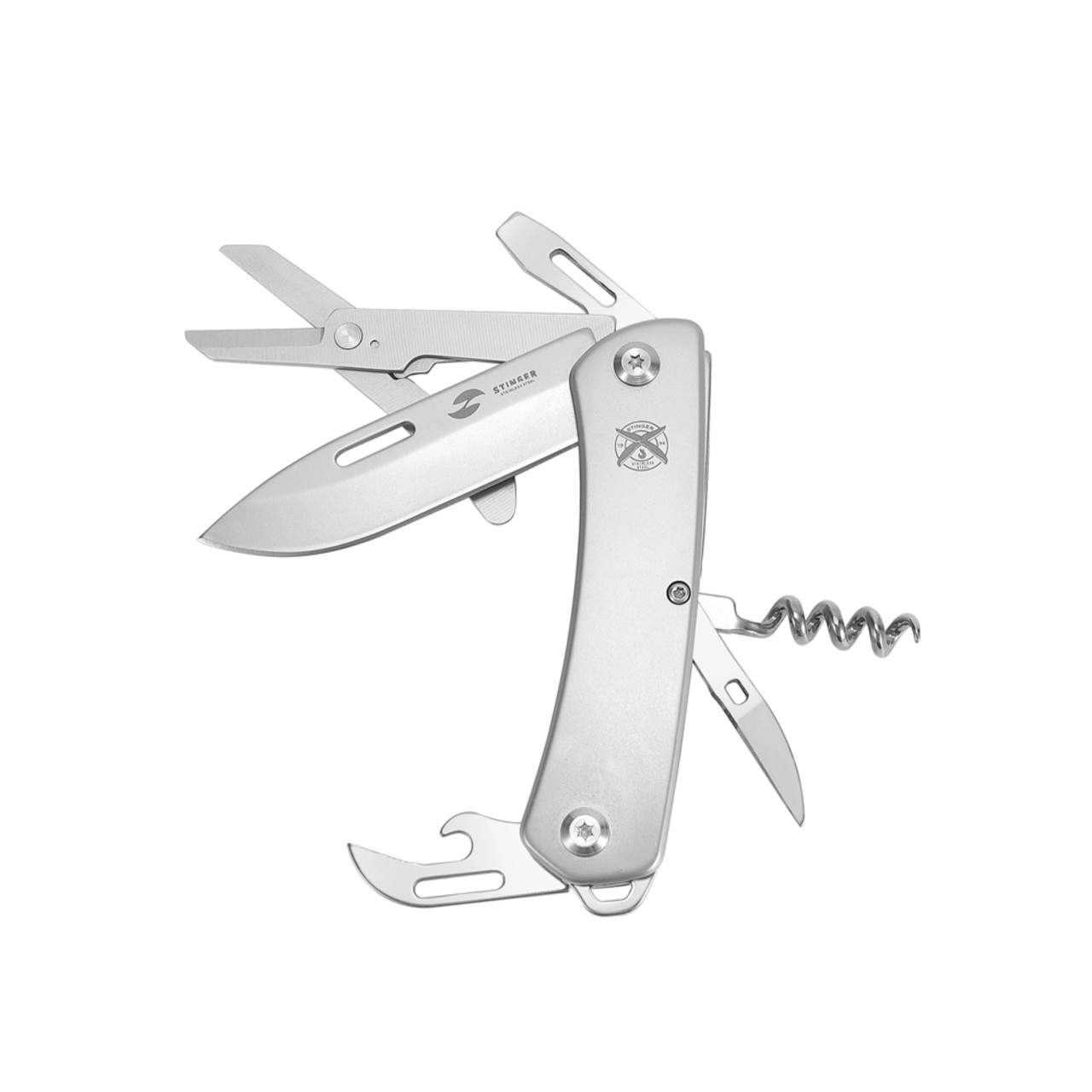 Stinger многофункциональный нож FK-GHS1-S (10 функций) сталь 440A, рукоять нерж. сталь