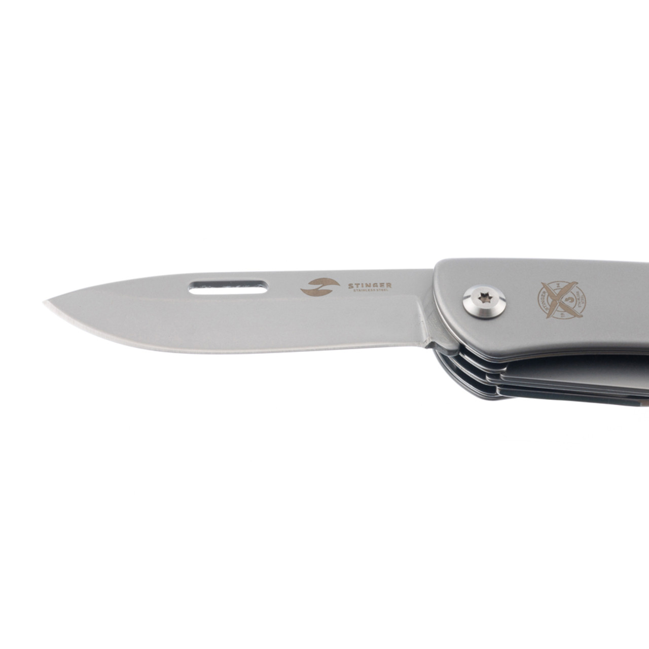 Stinger многофункциональный нож FK-GHS1-S (10 функций) сталь 440A, рукоять нерж. сталь