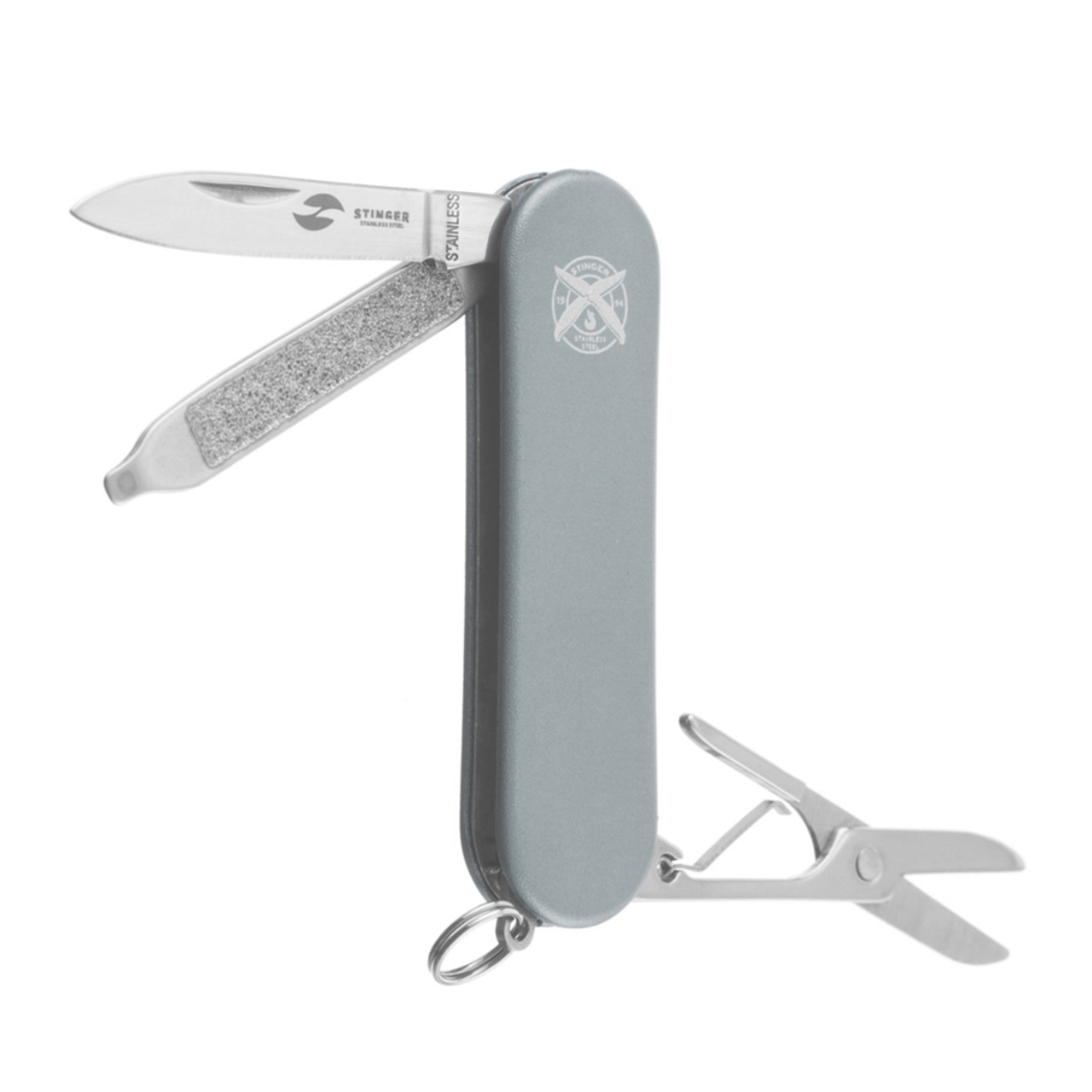 Stinger многофункциональный нож-брелок FK-K7003LG-SILVER сталь 420, рукоять алюминий серебристый