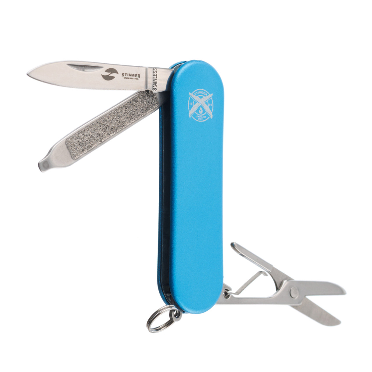 Stinger многофункциональный нож-брелок FK-K7003LG-BLUE сталь 420, рукоять алюминий голубой