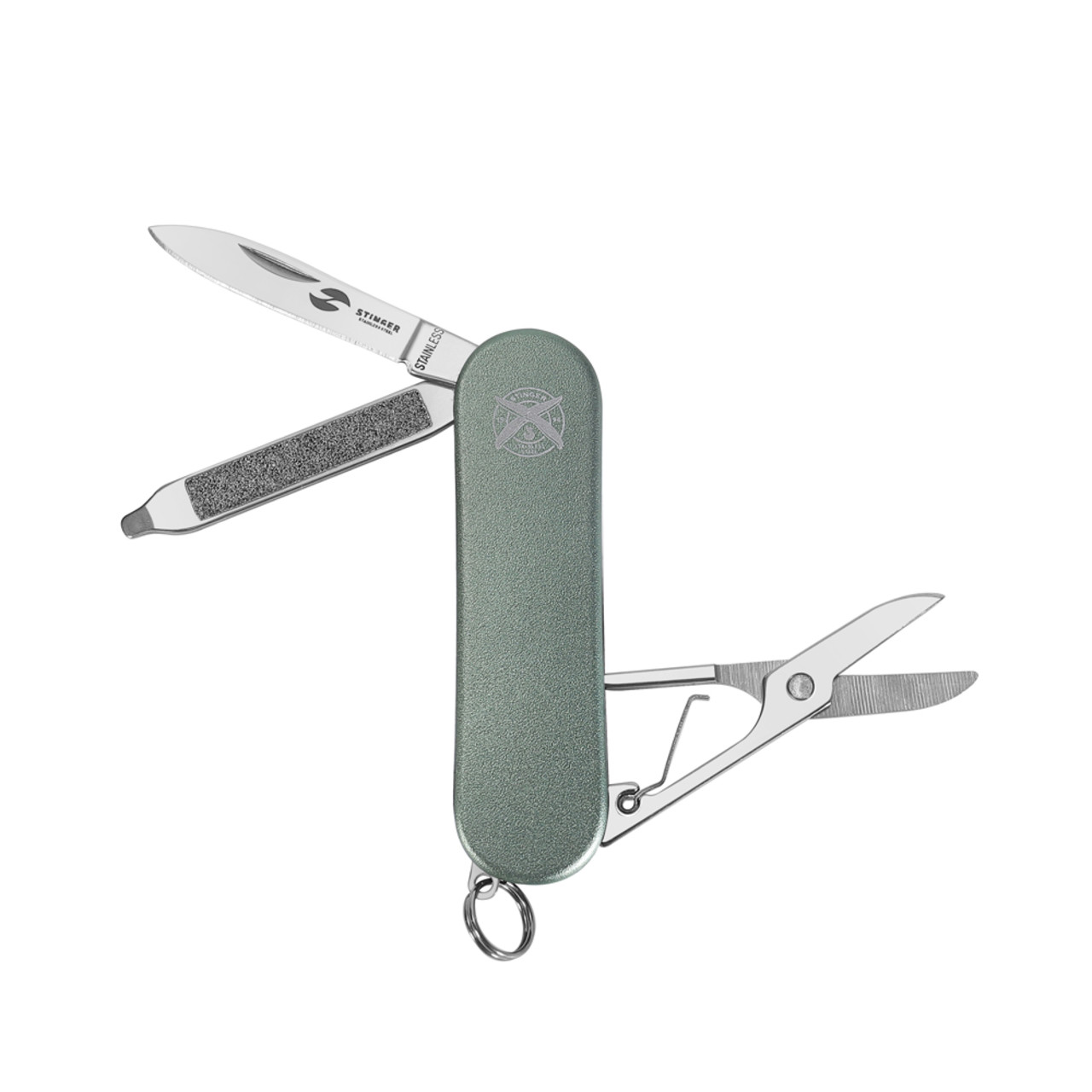 Stinger многофункциональный нож-брелок FK-K7003LG-GREEN сталь 420, рукоять алюминий зелёный