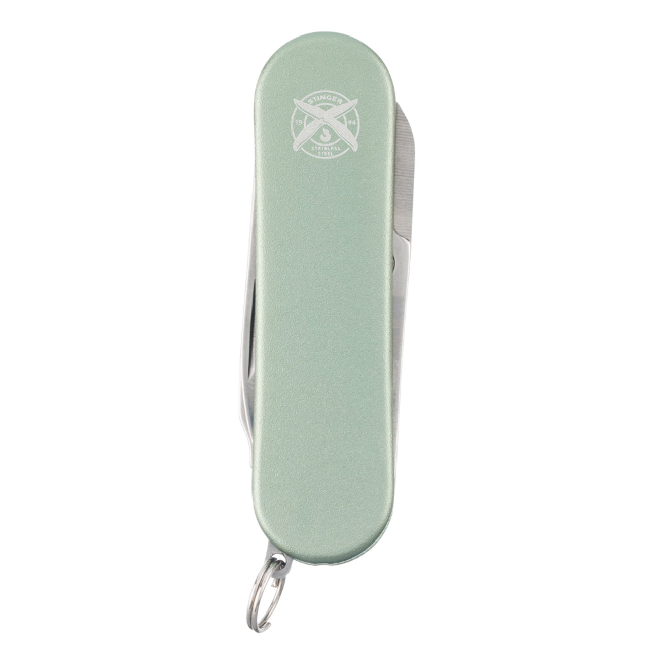 Stinger многофункциональный нож-брелок FK-K7003LG-GREEN сталь 420, рукоять алюминий зелёный