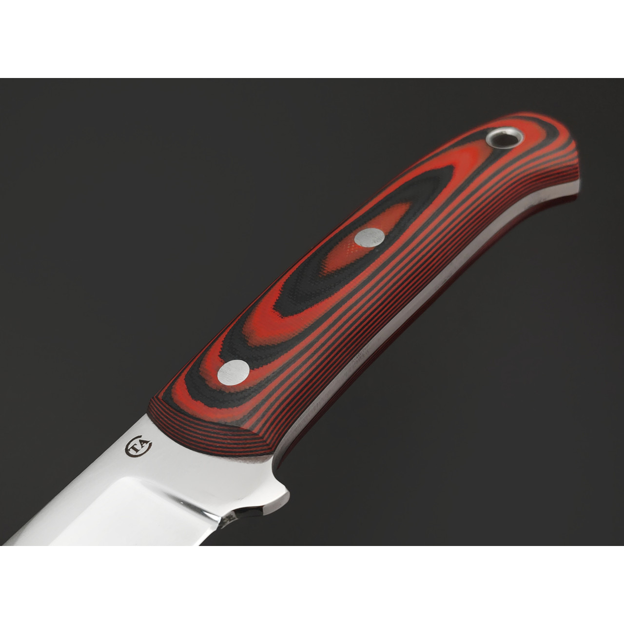 Титов и Солдатова нож Вихрь-2 сталь 95Х18, рукоять G10 чёрный с красным
