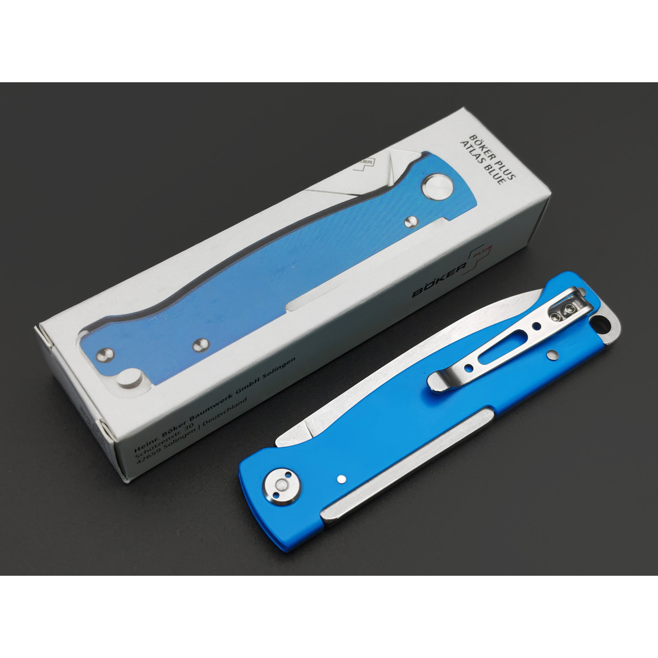 Boker Plus складной нож Atlas Blue 01BP0014 сталь 12C27, рукоять Сталь синяя