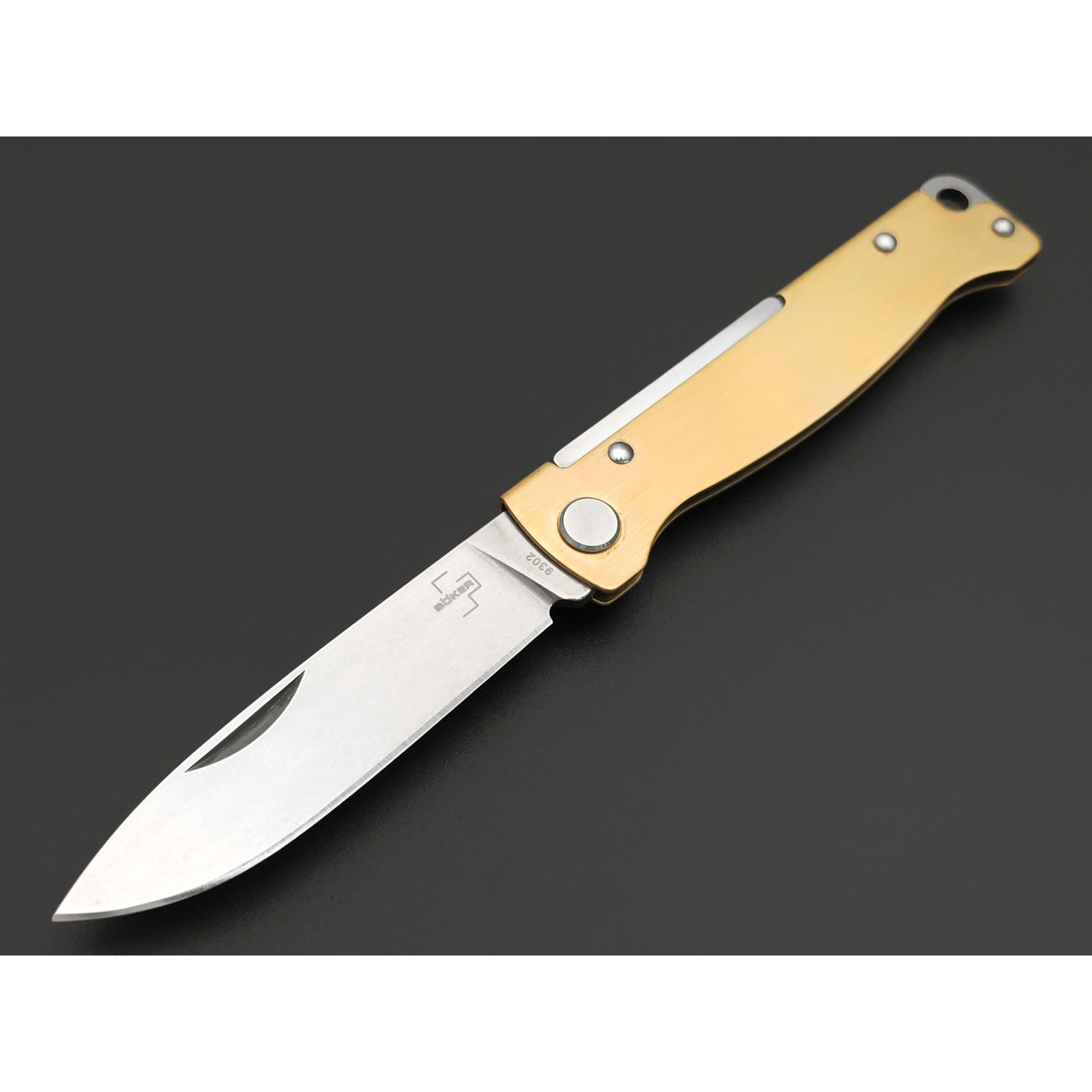 Boker Plus 01BO853 Atlas Brass сталь 12С27, рукоять латунь