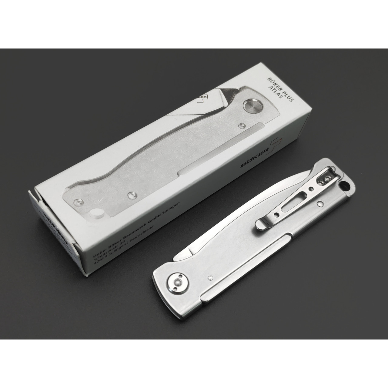 Нож Boker Plus Atlas SW 01BO856 сталь 12С27, рукоять Stainless steel