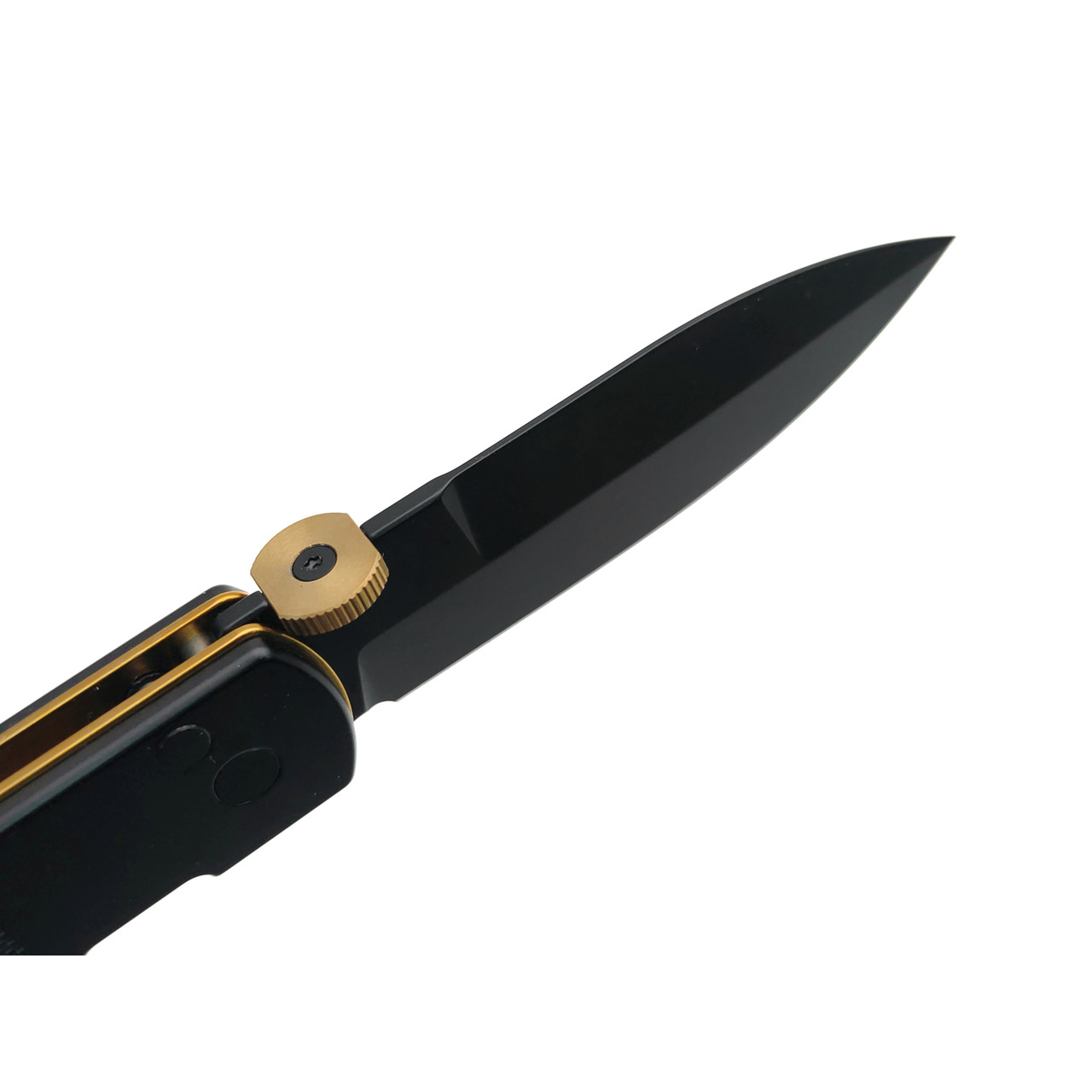 CJRB складной нож Locust J1951-BG сталь AR-RPM9 чёрный PVD, рукоять G10 чёрно-латунный