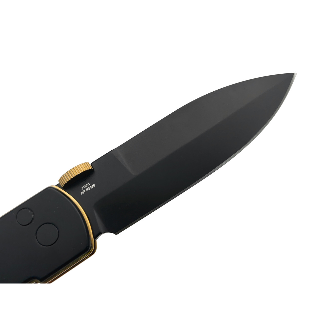 CJRB складной нож Locust J1951-BG сталь AR-RPM9 чёрный PVD, рукоять G10 чёрно-латунный