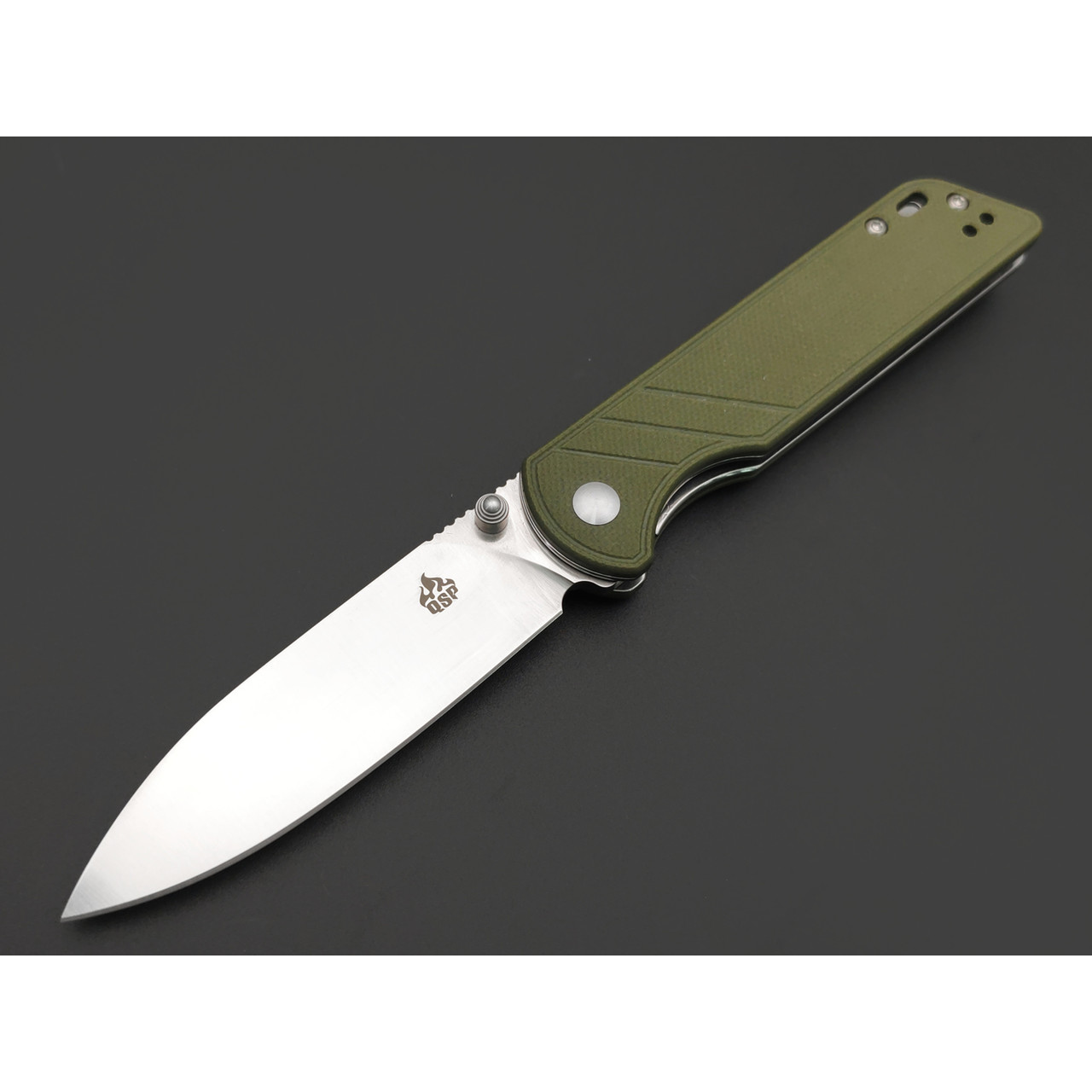 QSP складной нож Parrot QS102-B сталь D2, рукоять G10 олива