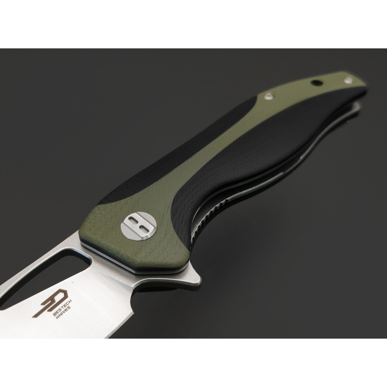 Bestech Knives складной нож Komodo BG26A сталь D2 сатин-стоунвош, рукоять G10 чёрно-зеленый