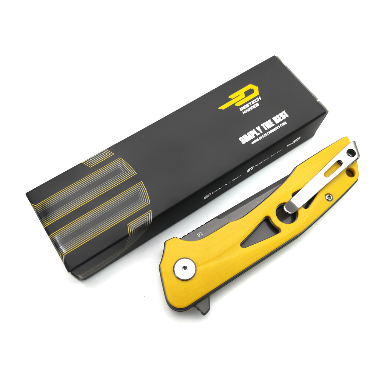 Bestech Knives складной нож Eye of Ra BG23C сталь D2 нитрид титана, рукоять G10 жёлтый