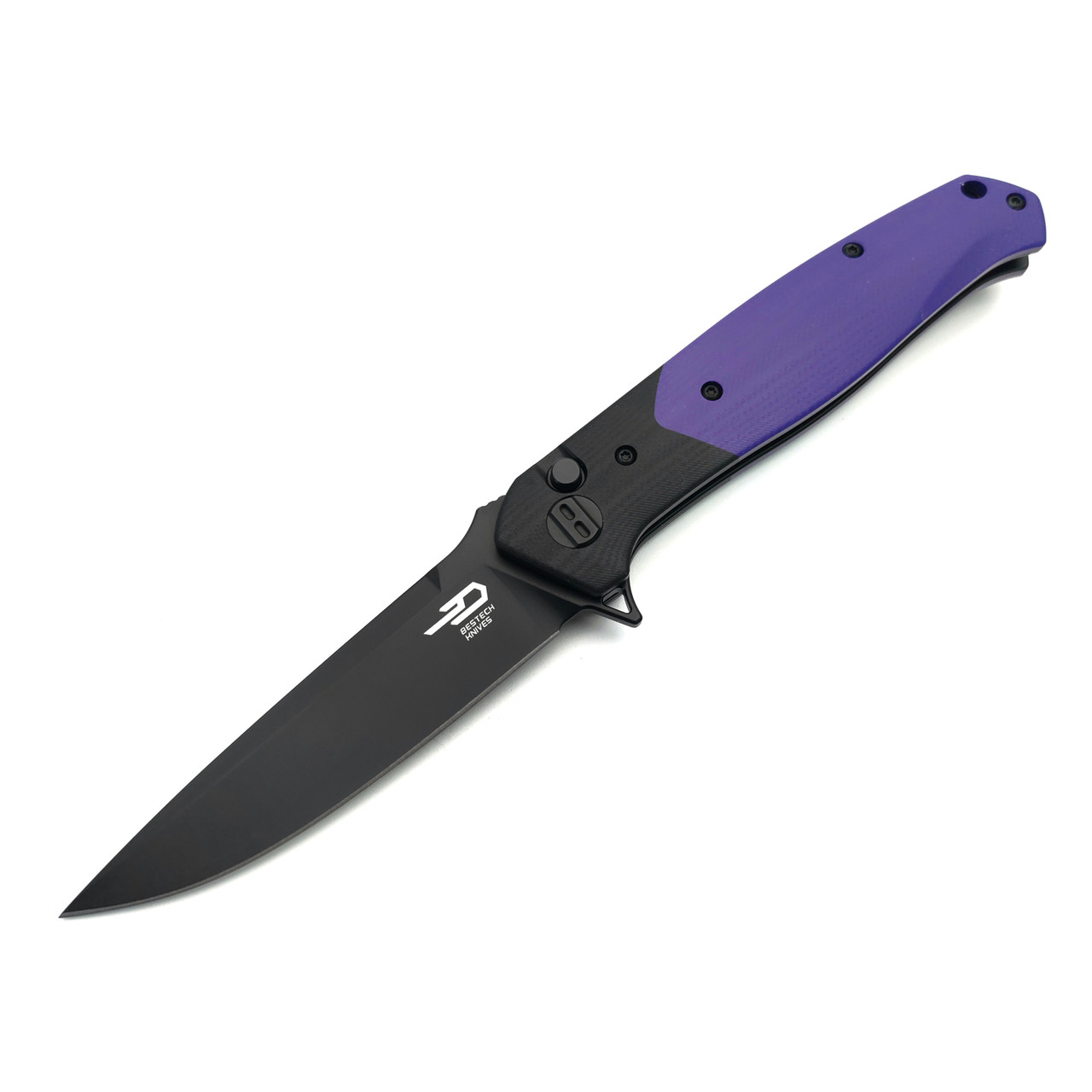 Bestech Knives складной нож Swordfish BG62C сталь 14C28N чёрный PVD, рукоять G10 чёрно-фиолетовый