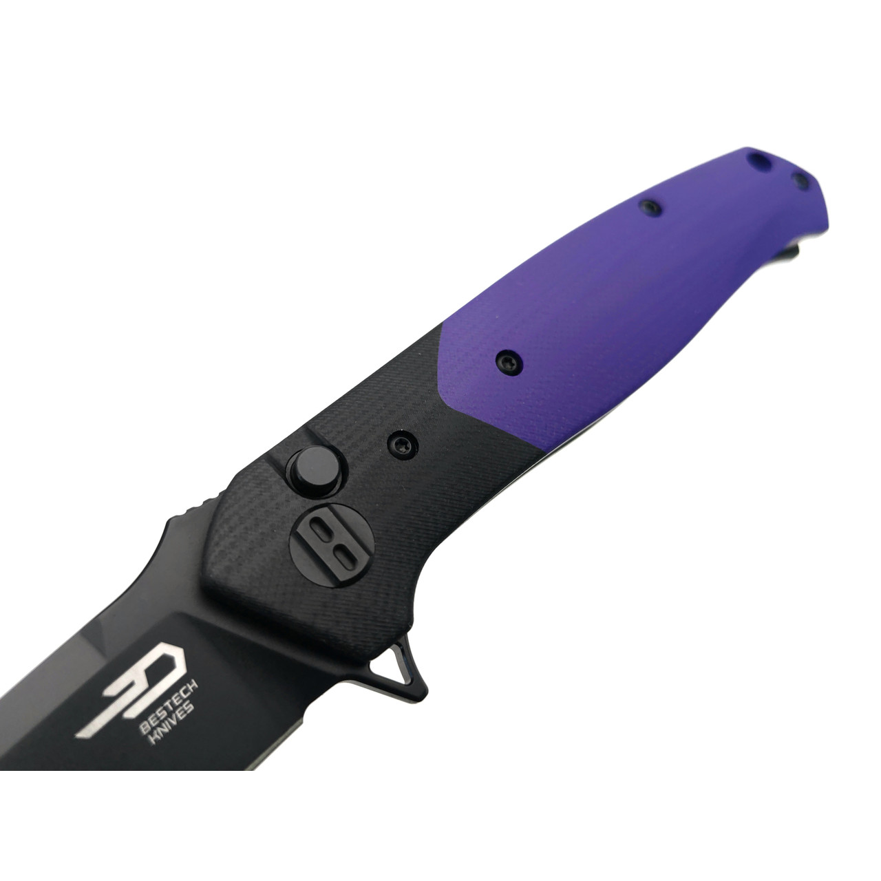 Bestech Knives складной нож Swordfish BG62C сталь 14C28N чёрный PVD, рукоять G10 чёрно-фиолетовый