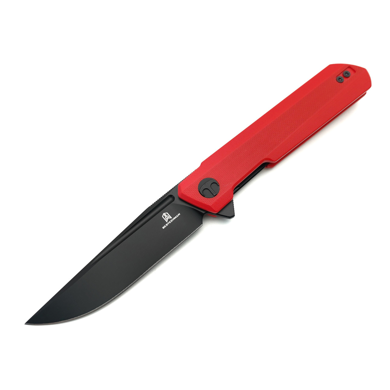 Bestechman складной нож Dundee BMK01L сталь D2 чёрный PVD, рукоять G10 красный
