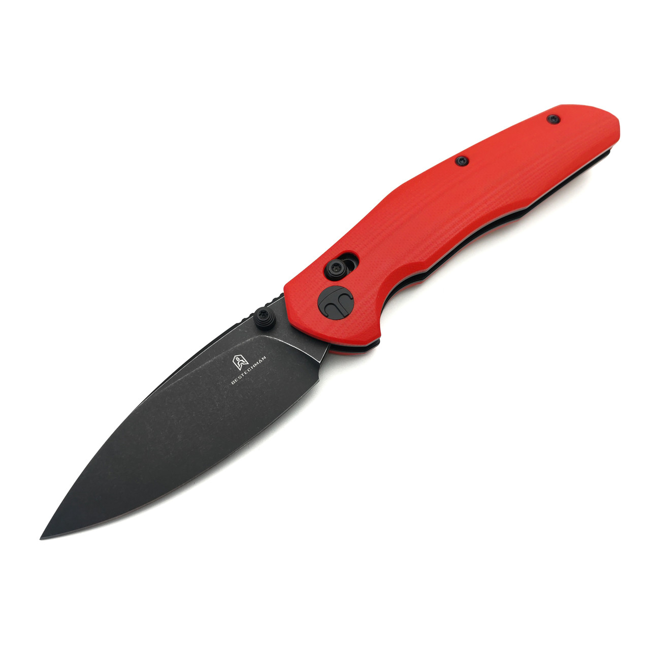 Bestechman складной нож Ronan BMK02J сталь 14C28N блэквош, рукоять G10 красный